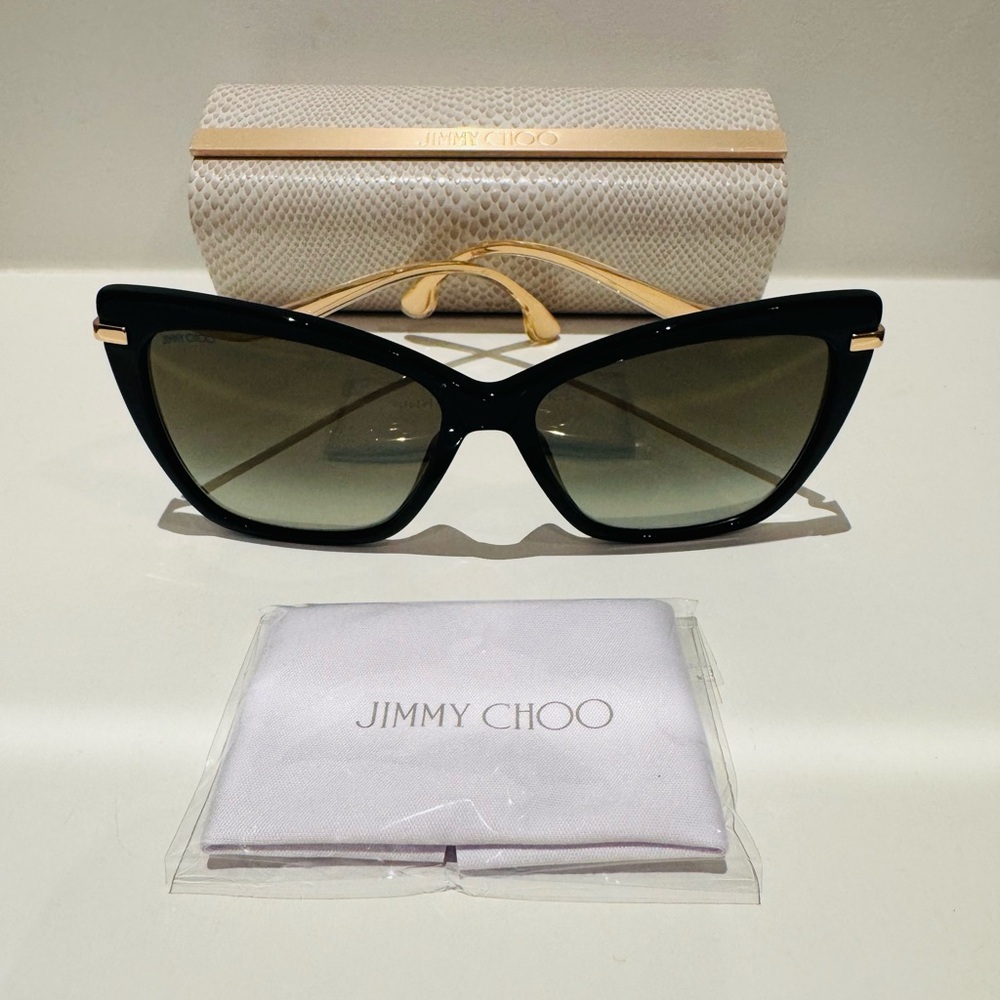 Jimmy Choo Black Gradient Cat-Eye Sunglasses